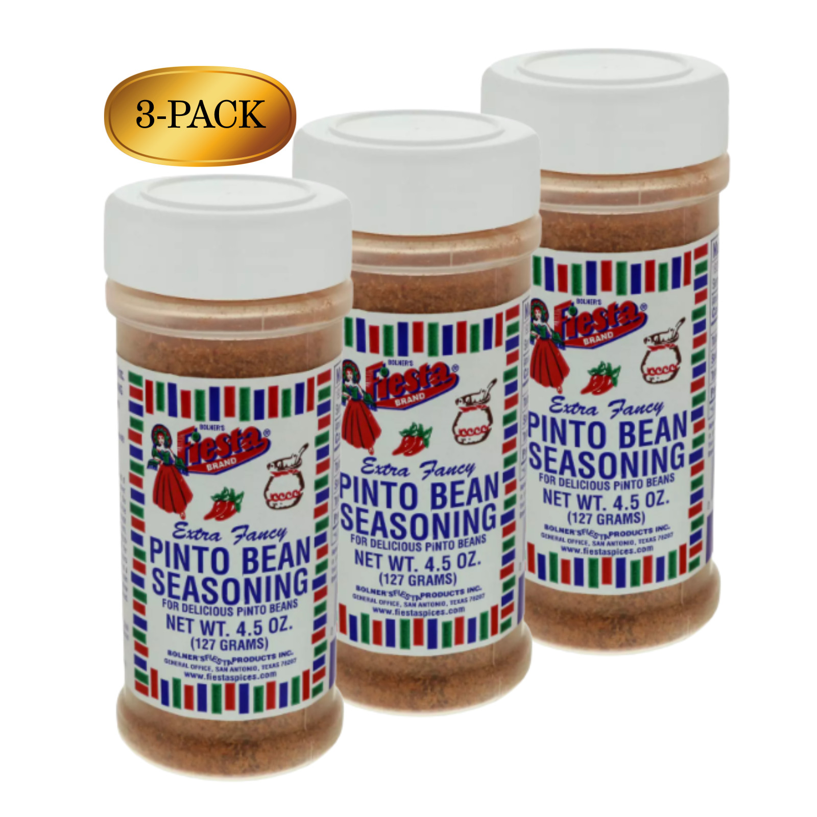 Fiesta Pinto Bean Seasoning 4.5 oz (3-Pack) | Texas Bean Blend Trio