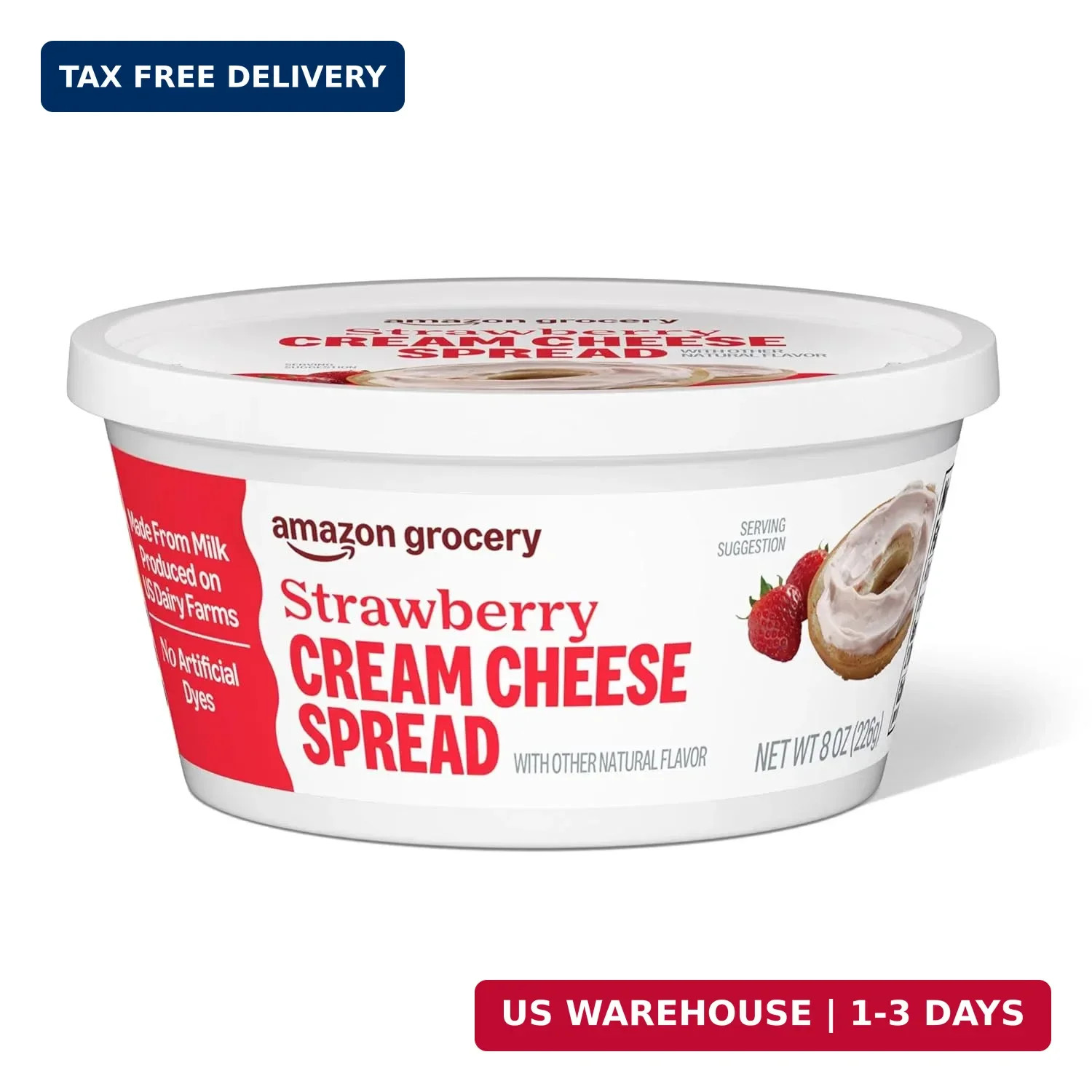 Amazon Grocery, Strawberry Cream Cheese Spread, 8 Oz