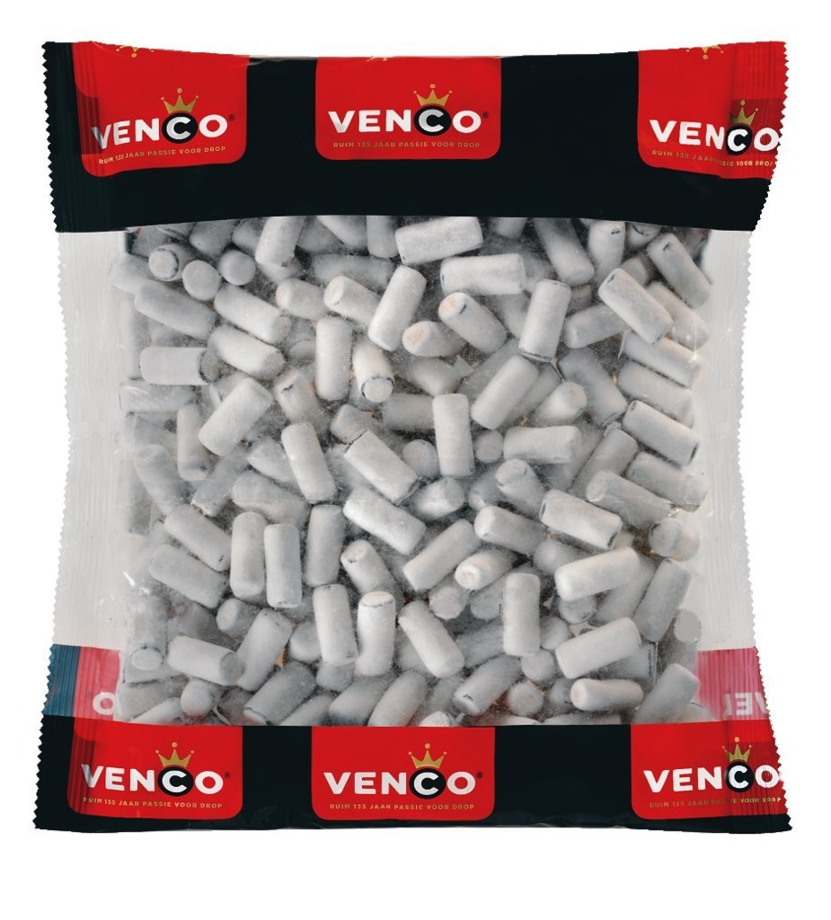 Dutch Licorice Chalk Candy White Mint Coated Sticks with Anise Filling 2.2