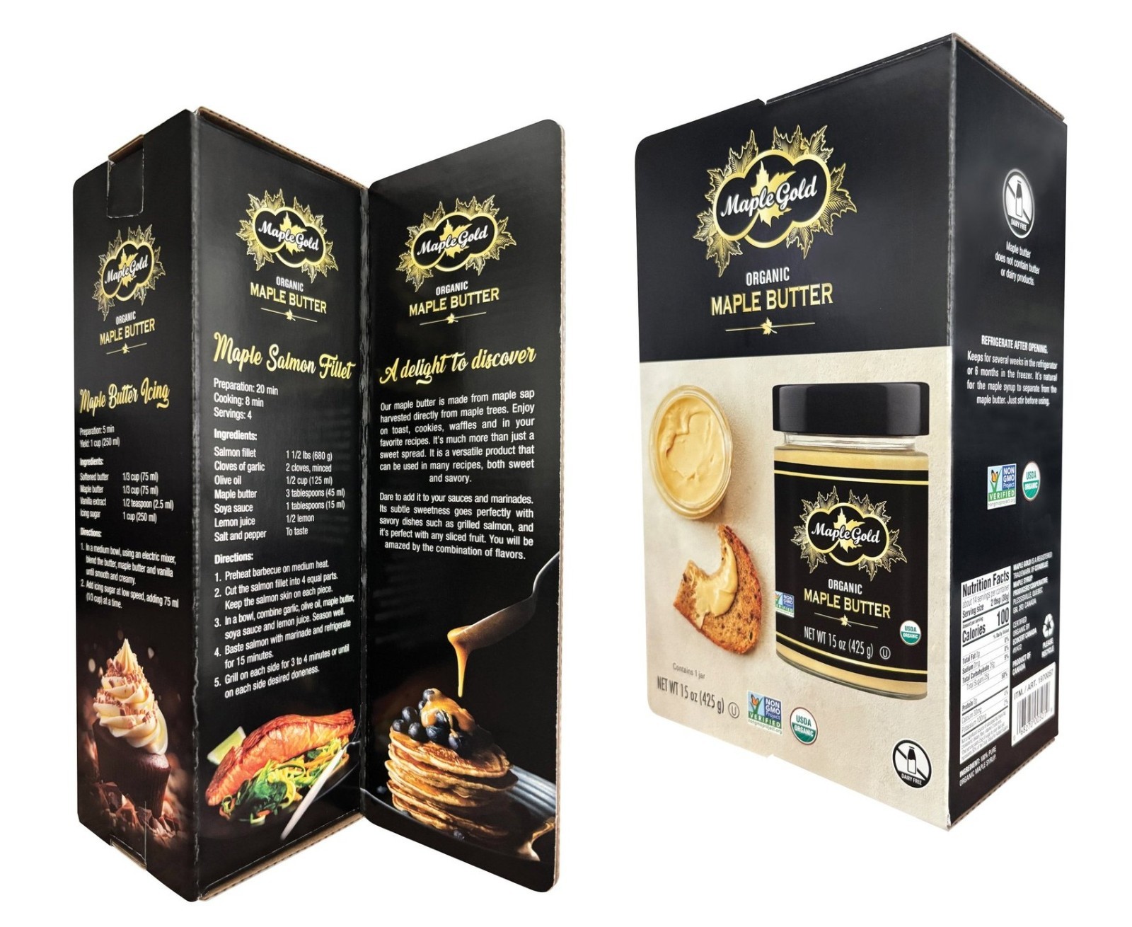 2-PACK Maple Gold 100% Organic Maple Butter, 15 Ounces each box