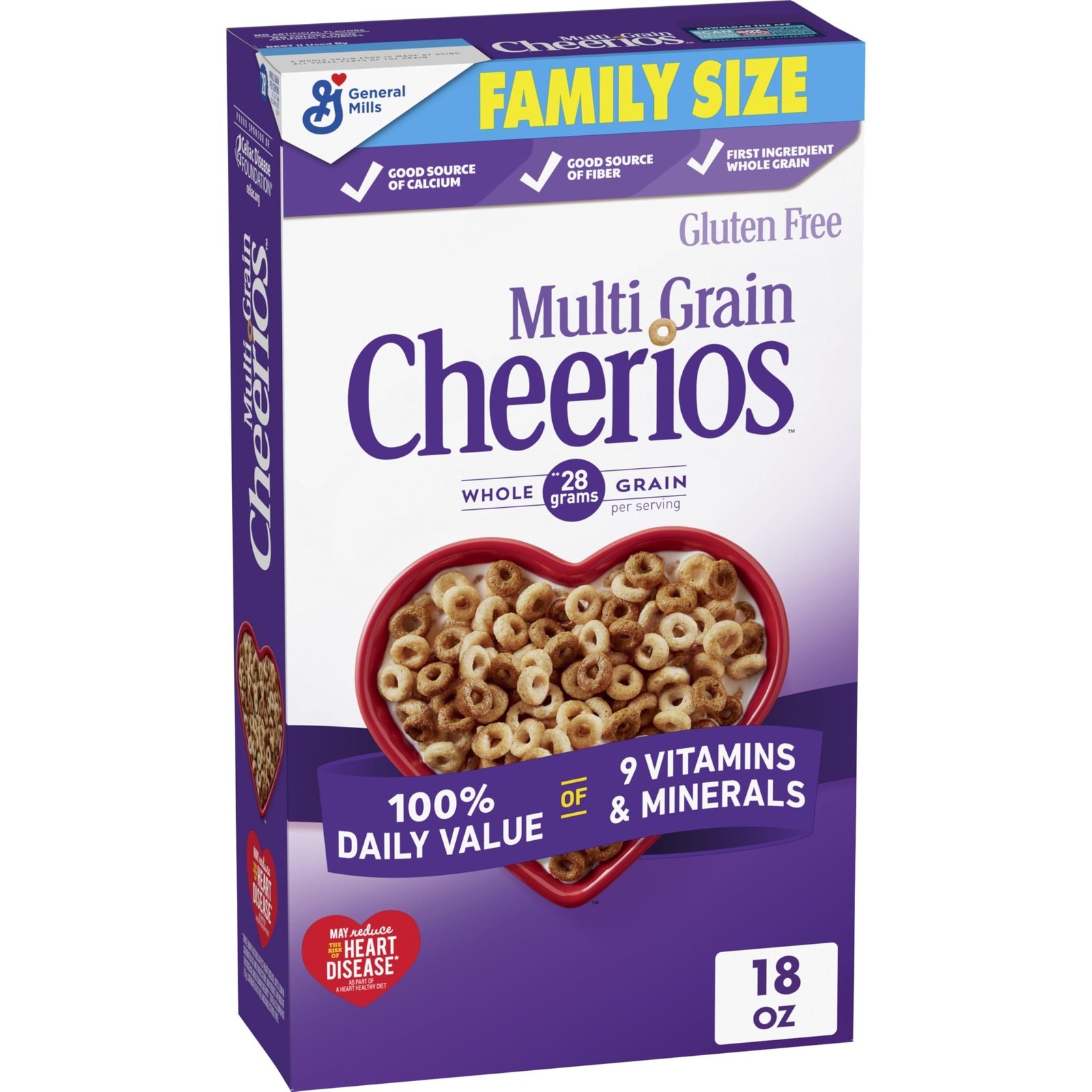 Multi Grain Cheerios, Heart Healthy Breakfast Cereal, 18 Ounce (Pack of 1)