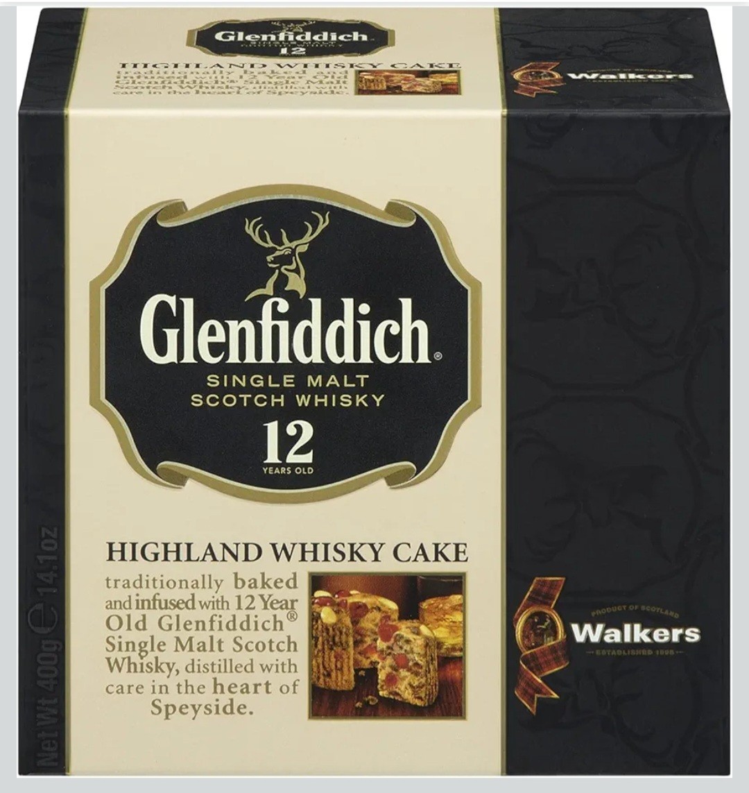 Walker’s Highland Whiskey Cake – 14.1 oz Fruit Cake Infused with Glenfiddich…