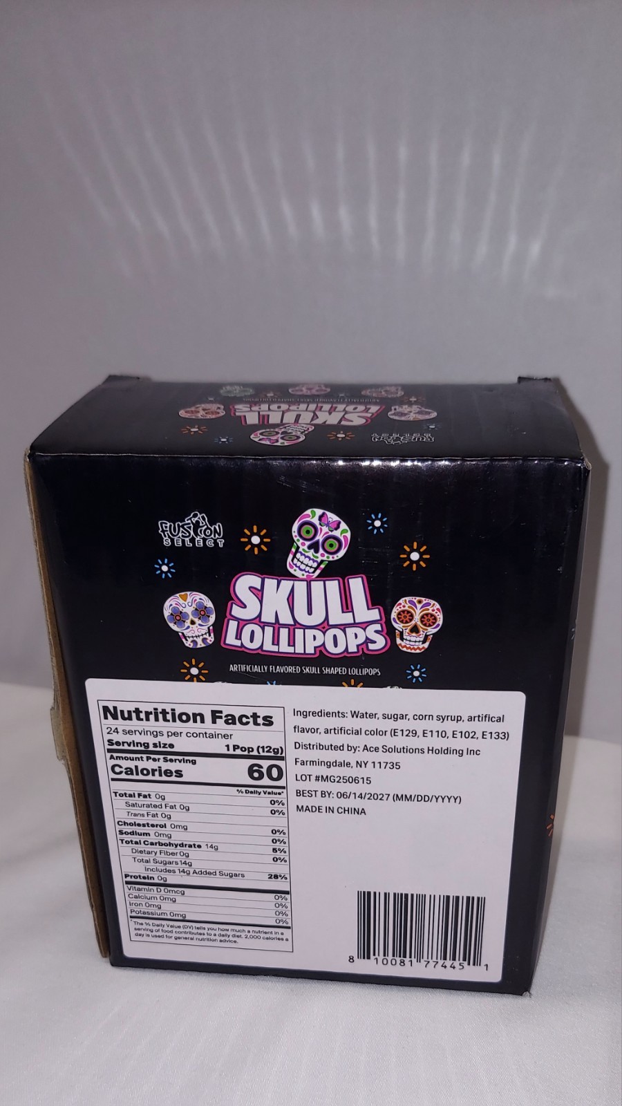 24 Pcs Sugar Skull Lollipops Colorful Halloween And Day of the Dead Candy