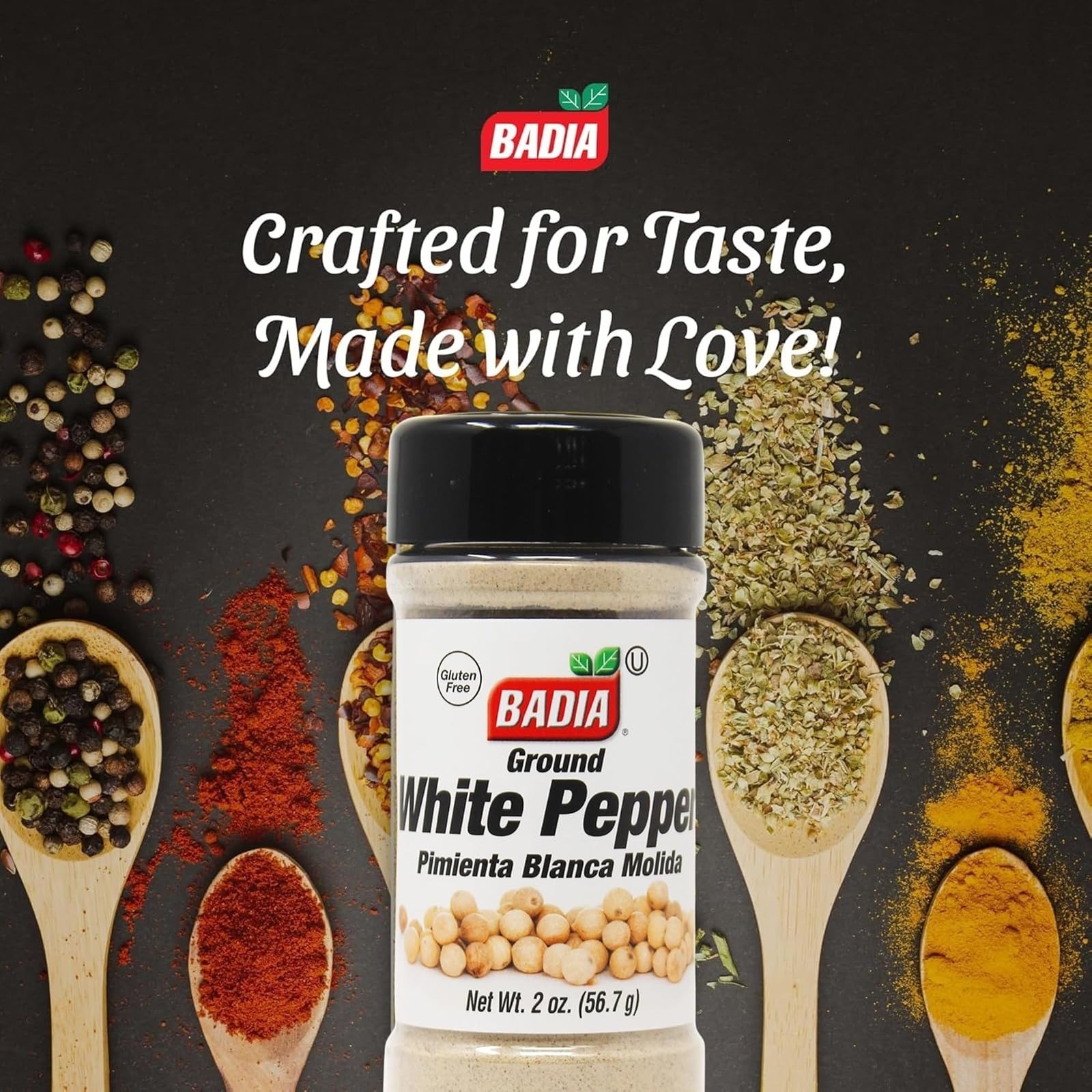 Badia Ground White Pepper, 2 oz – Smooth Flavor for Sauces & Seafood