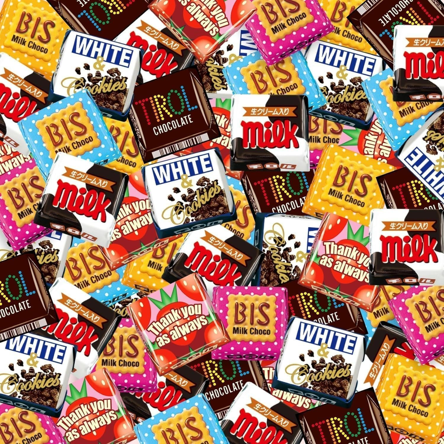 Japanese Tirol Chocolate Variety Assortment 210 Pieces Bulk Candy YK1096
