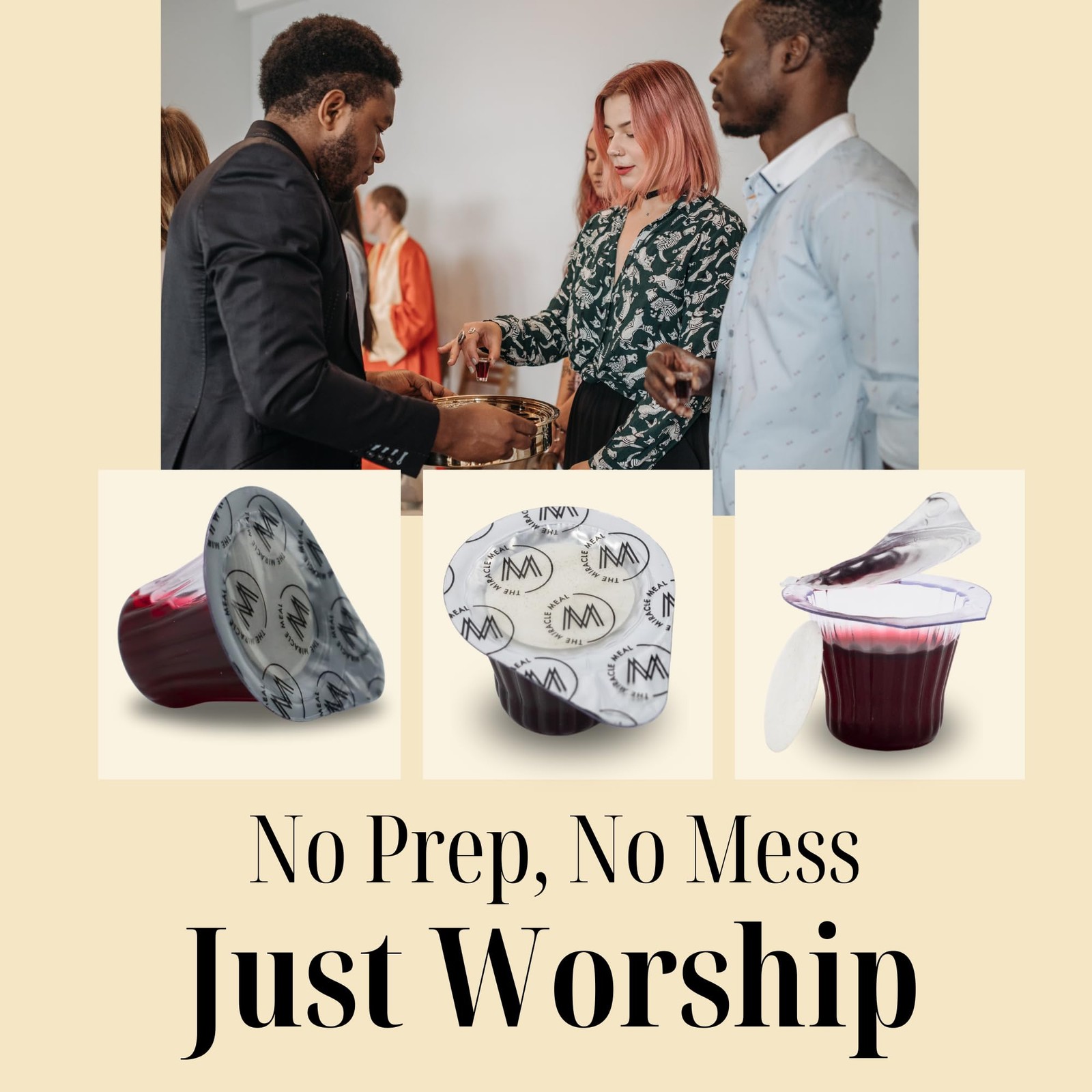 The Miracle Meal Pre-Filled Communion Cups with Larger Tab and Wafer Set – Bo…