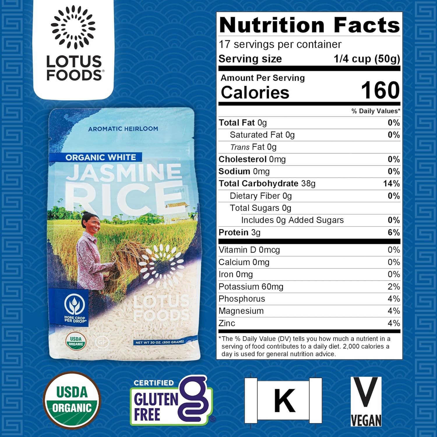Lotus Foods Organic White Jasmine Rice – Jasmine Rice, Gluten Free White Rice