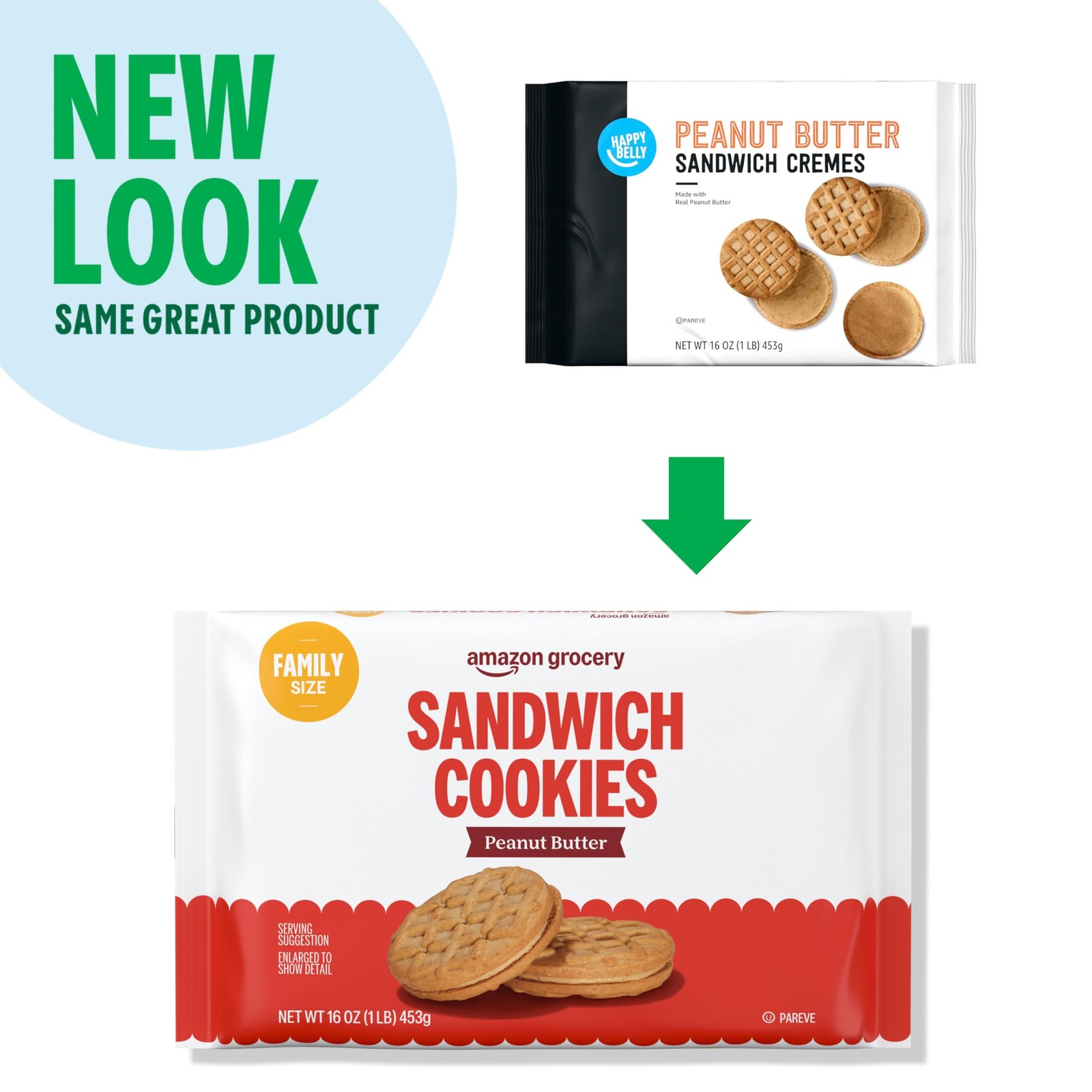 Amazon Grocery, Peanut Butter Sandwich Cookies, 1 Lb 1 Pound (Pack of 1)