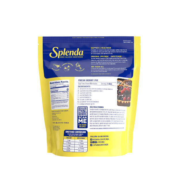 Splenda Zero Calorie Sweetener, Granulated Sugar Substitute, 9.7 oz Plastic Bag.