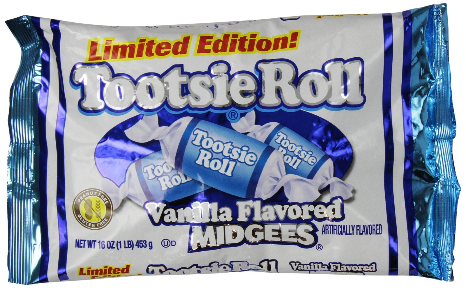 Vanilla Tootsie Roll Midgees Limited Edition 16 Oz 1 Pound (Pack of 2), White