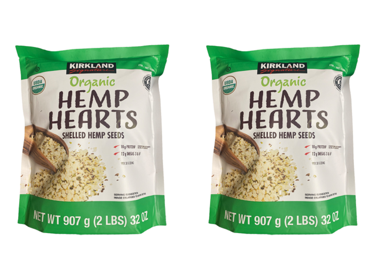 Kirkland Hemp Hearts Shelled Hemp Seeds 2 lb. Organic Pack of 2