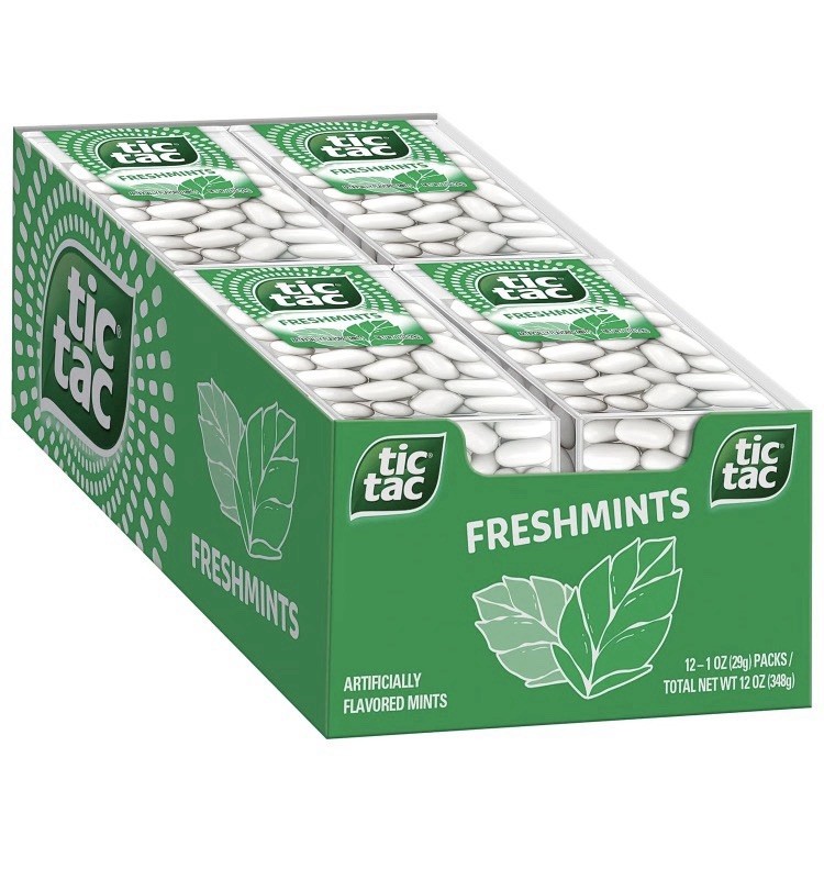 Tic Tac Freshmint Breath Mints, Bulk 12 Pack, On-The-Go Refreshment, 1 Oz Each