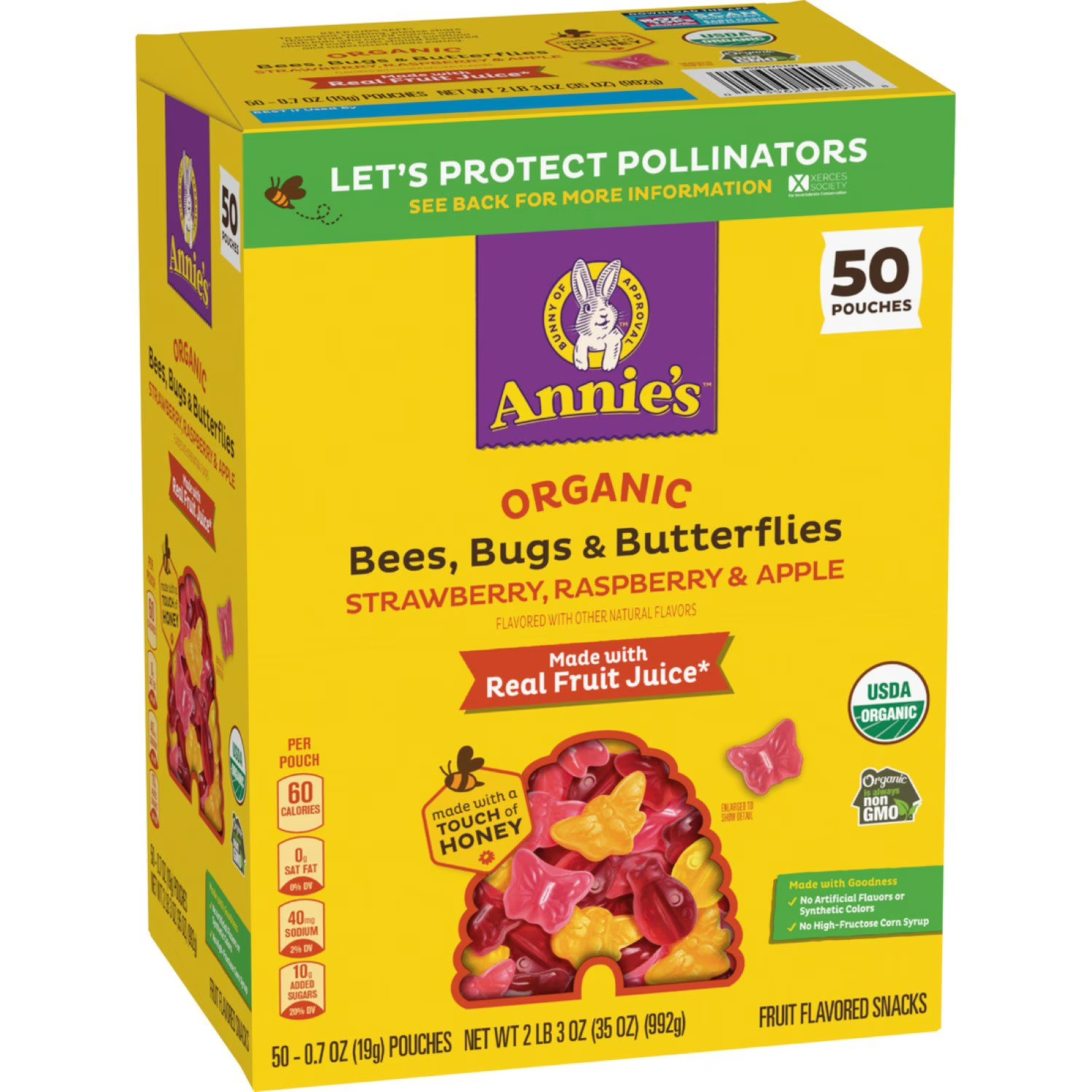 Annie’s Organic Bees, Bugs & Butterflies Fruit Flavored Snacks 0.7 oz., 50 pk.