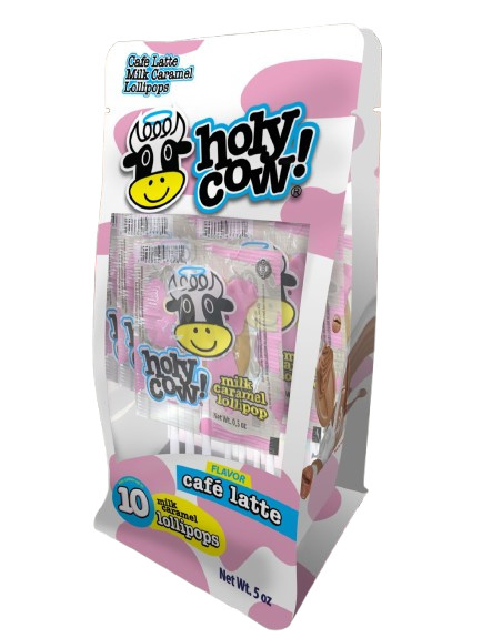 Holy Cow – Milk Caramel Lollipops Cafe Latte Flavor – 10 ct bag