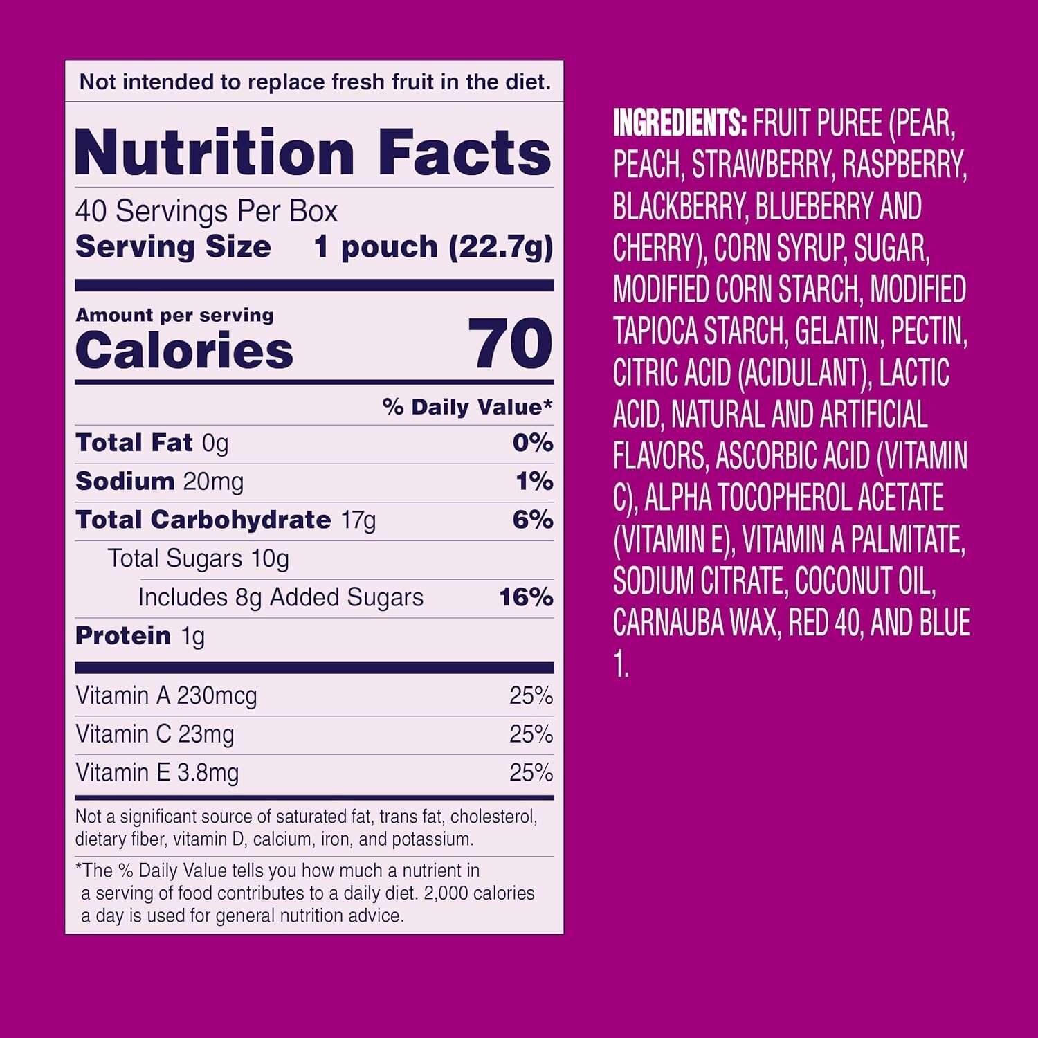 Welch’s Fruit Snacks, Berries ‘n Cherries, 0.8 oz (Pack of 40)
