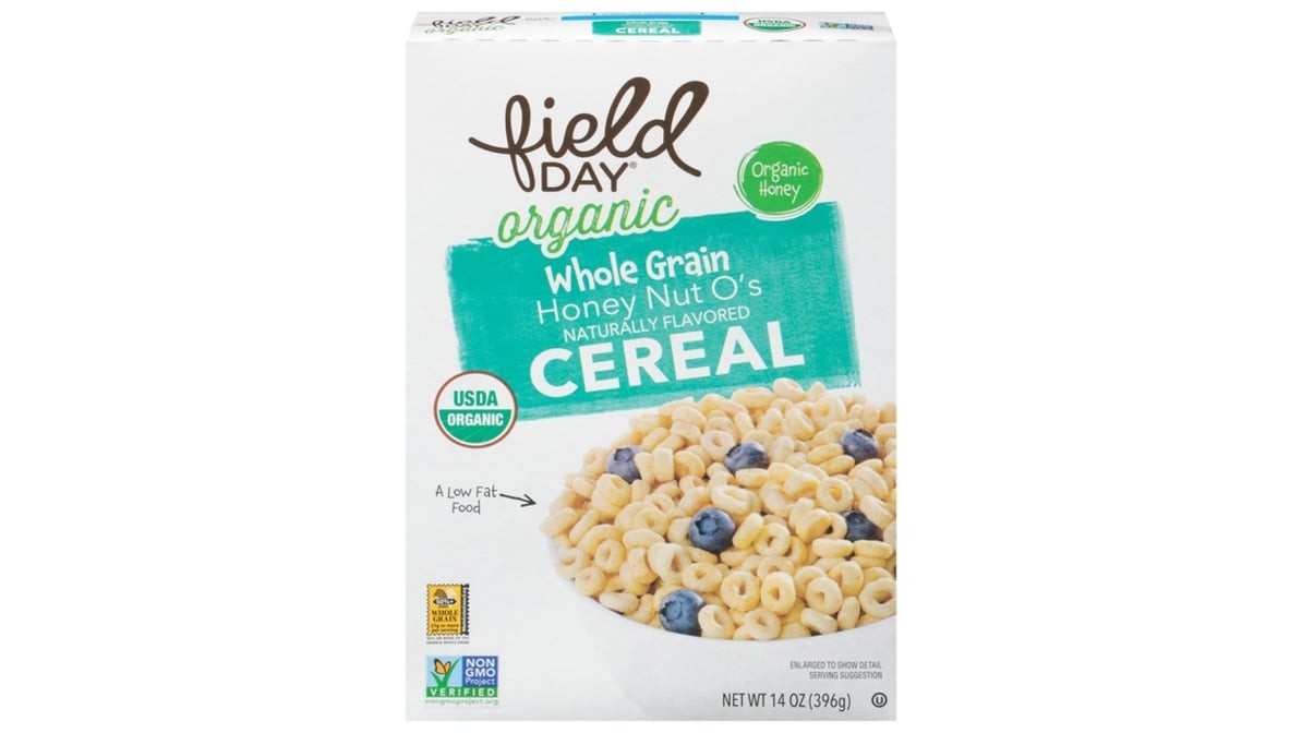 Field Day Whole Grain Honey Nut Toasted O’s Cereal 14 oz 5 Pack Non-GMO Sep 2026