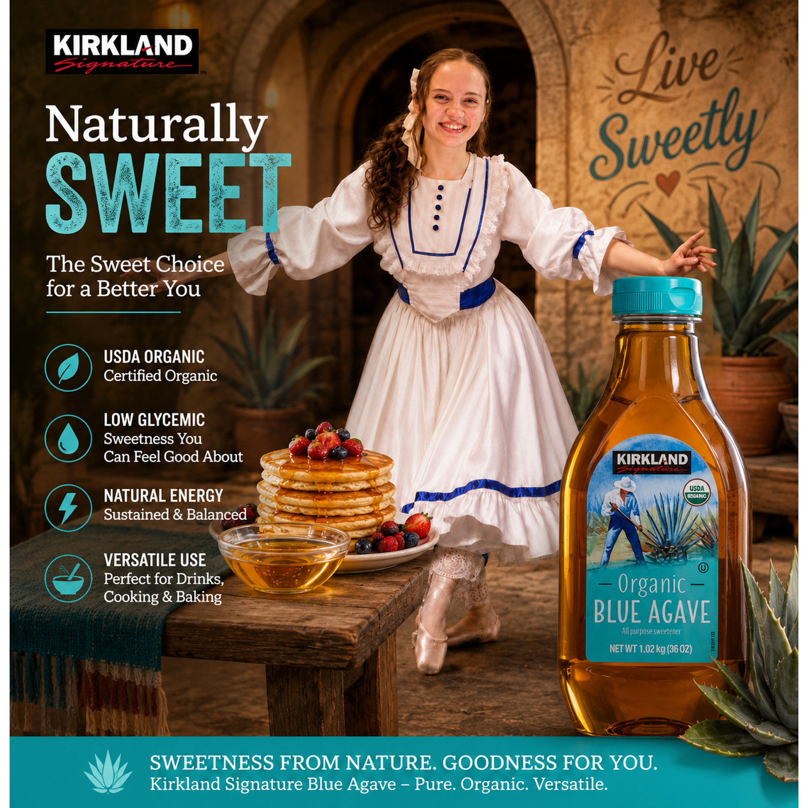 Kirkland Signature Organic Blue Agave 36 oz 2 ct Nector Sweetener Syrup Vegan