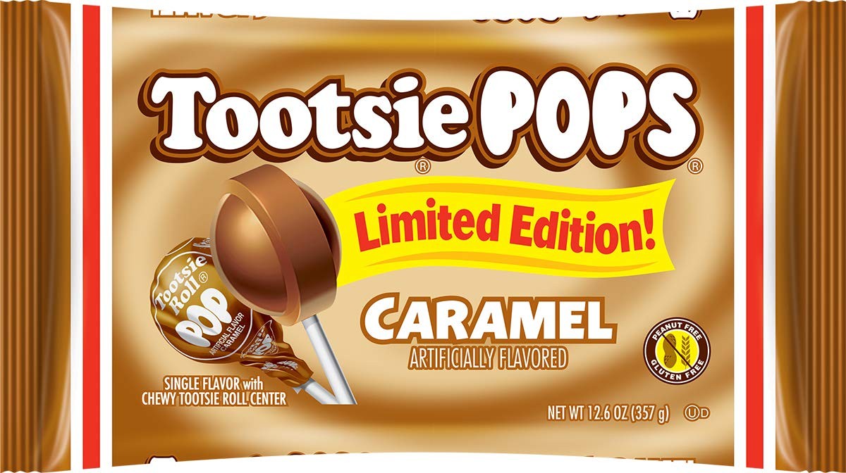 Lollipops Limited Edition Single Flavor Caramel Tootsie Roll Center 12.6 Ounce