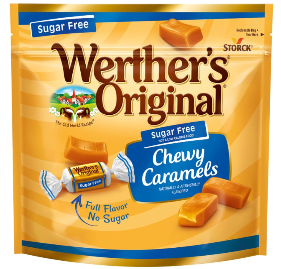 Werther’s Original SUGAR FREE CHEWY CARAMELS Candy Candies 7.7 oz Bag