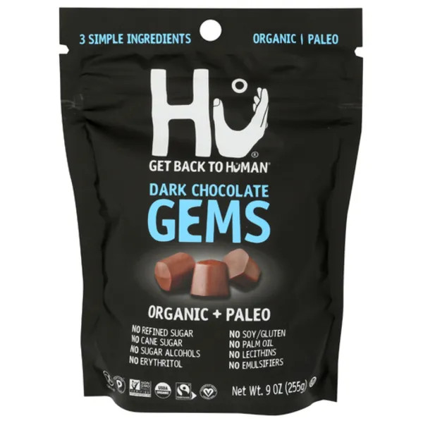 Hu Organic Snacking & Baking Dark Chocolate Gems – 9 oz – Pack of 2