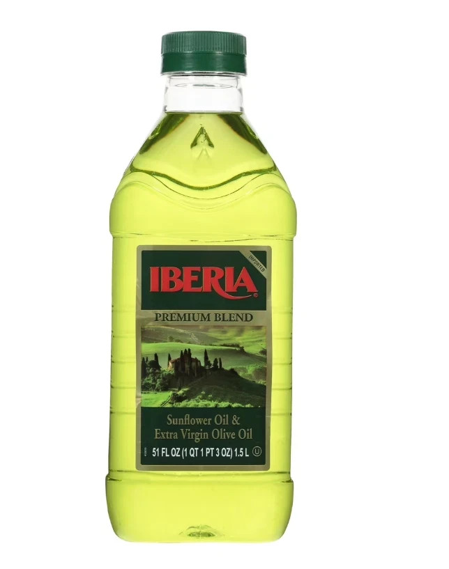 Iberia Extra Virgin Olive & Sunflower Oil Blend,Cooking Baking 51oz (Pack Of 2)