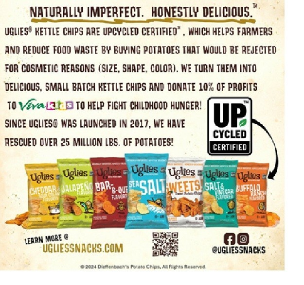 UGLIES Sweet Potato Chips Kettle-Cooked Reduce Food Waste 15oz 1 Bag DEC 2026