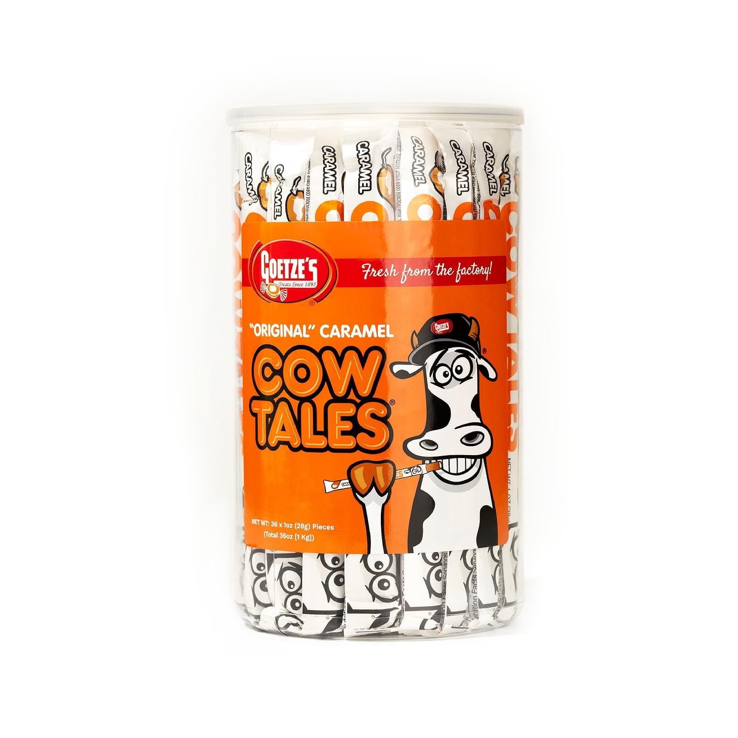 Goetze’S Goetzes Candy Vanilla Caramel Cow Tales 2.25 Lb 36Ct Canister