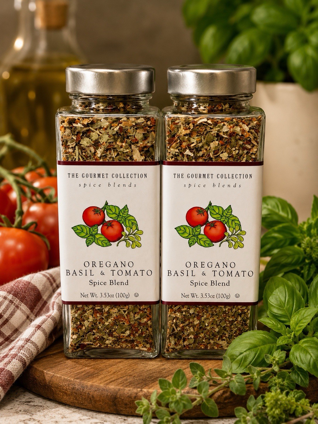 Lot of 2 Gourmet Collection Oregano Basil & Tomato Spice Blend 3.53oz 100g
