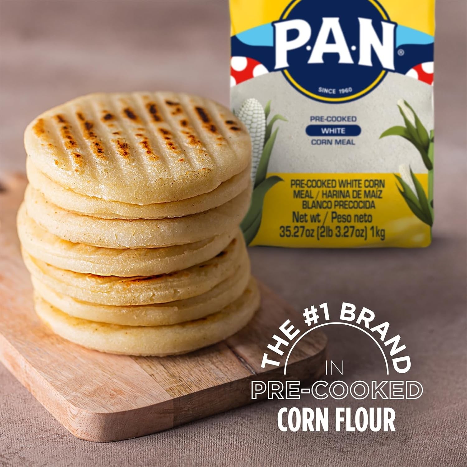 Gluten Free White Corn Meal – Pre-Cooked for Authentic Arepas 35.27 Oz