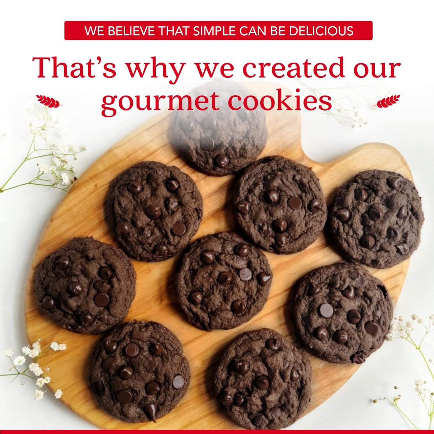 2Lbs Double Chocolate Chunk Fresh Baked Cookies – Handmade and Gourmet Cookies –
