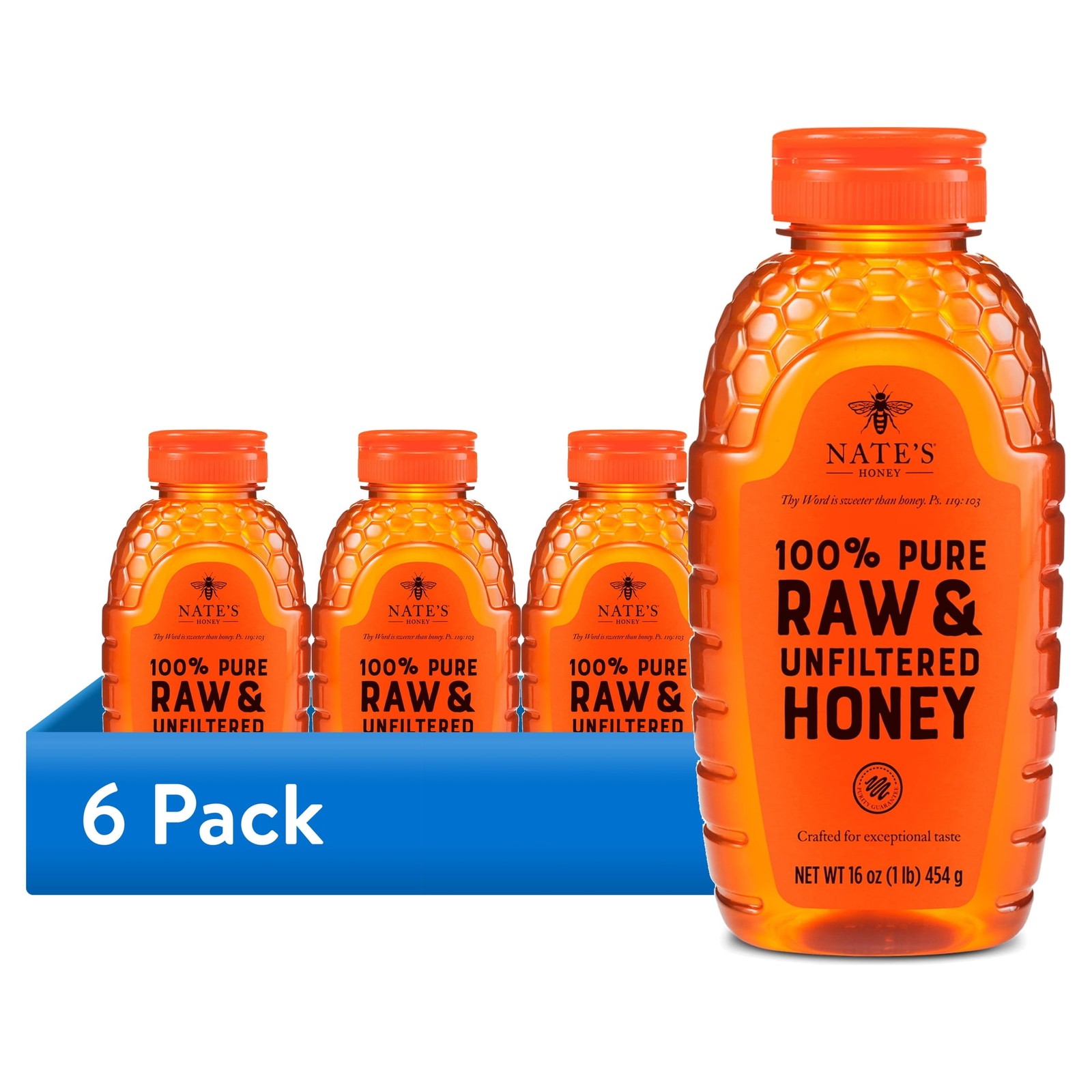 100% Pure, Raw & Unfiltered Honey – Award-Winning Taste, 16 oz. Squeeze Bottle