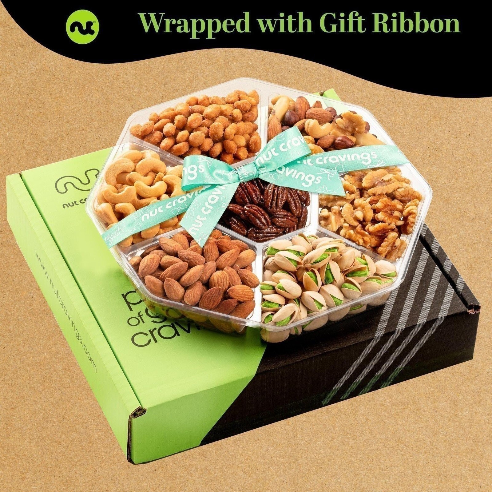 Thank You Gift Basket, Gourmet Nuts Arrangement Platter (7 Assortments)…