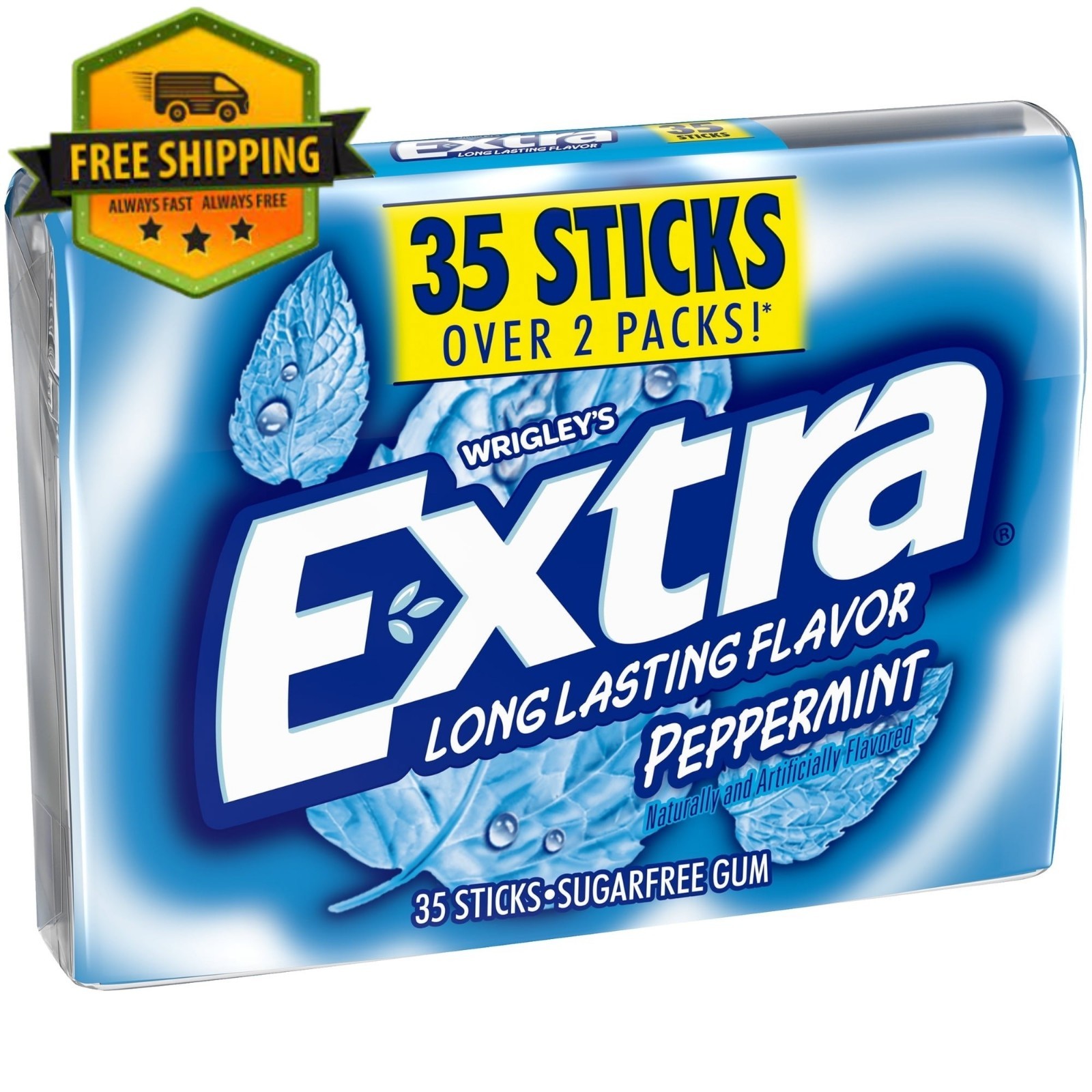 Extra Gum Peppermint Sugar-Free Chewing Gum – 35 Sticks Bulk Pack