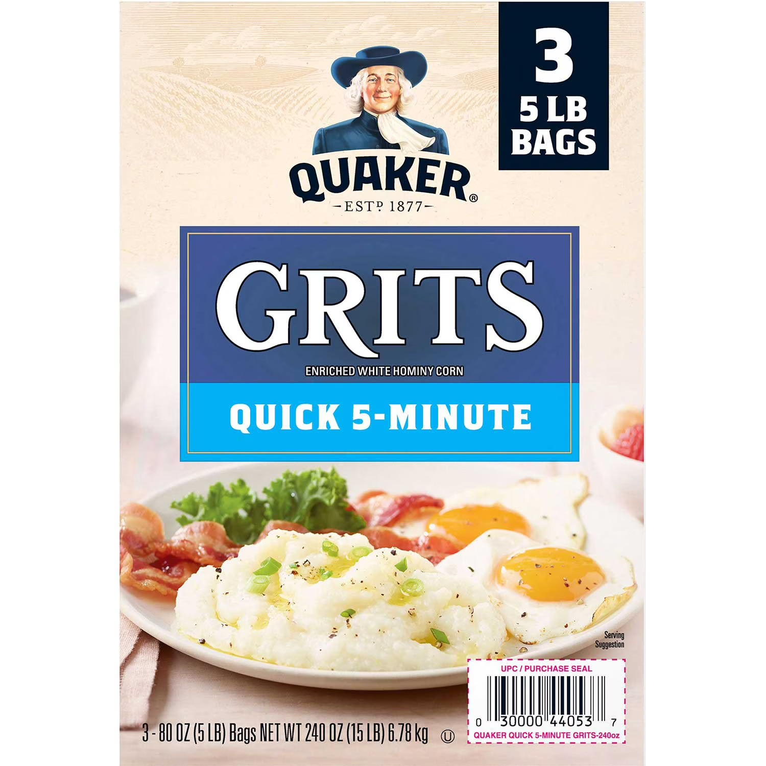 Quaker Quick 5-Minute Grits 5 lb. 3 pk – Great Price