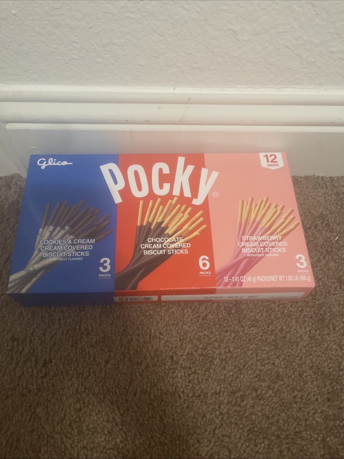 Glico Pocky Cream Covered Biscuit Sticks 12 Pack, 16.93 oz