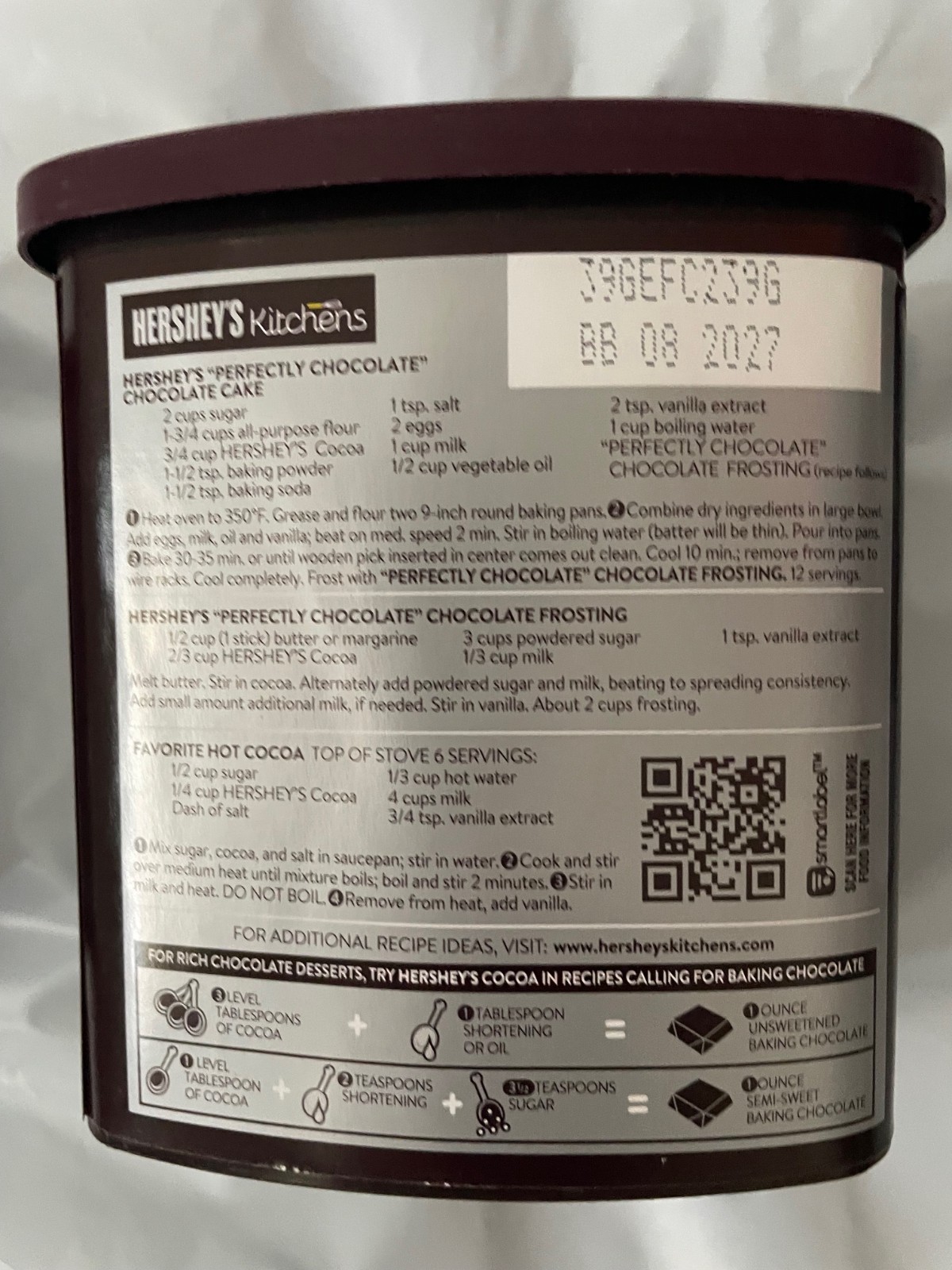 3 Pack HERSHEY’S Natural Unsweetened Cocoa Powder 8 oz Can | Pure 100% Cacao