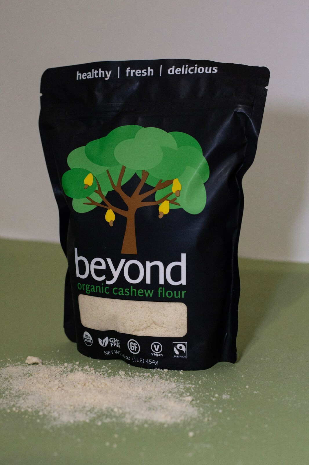 RAW ORGANIC CASHEW FLOUR- 2 LB by beyond (Non-GMO, Fairtrade, Vegan)