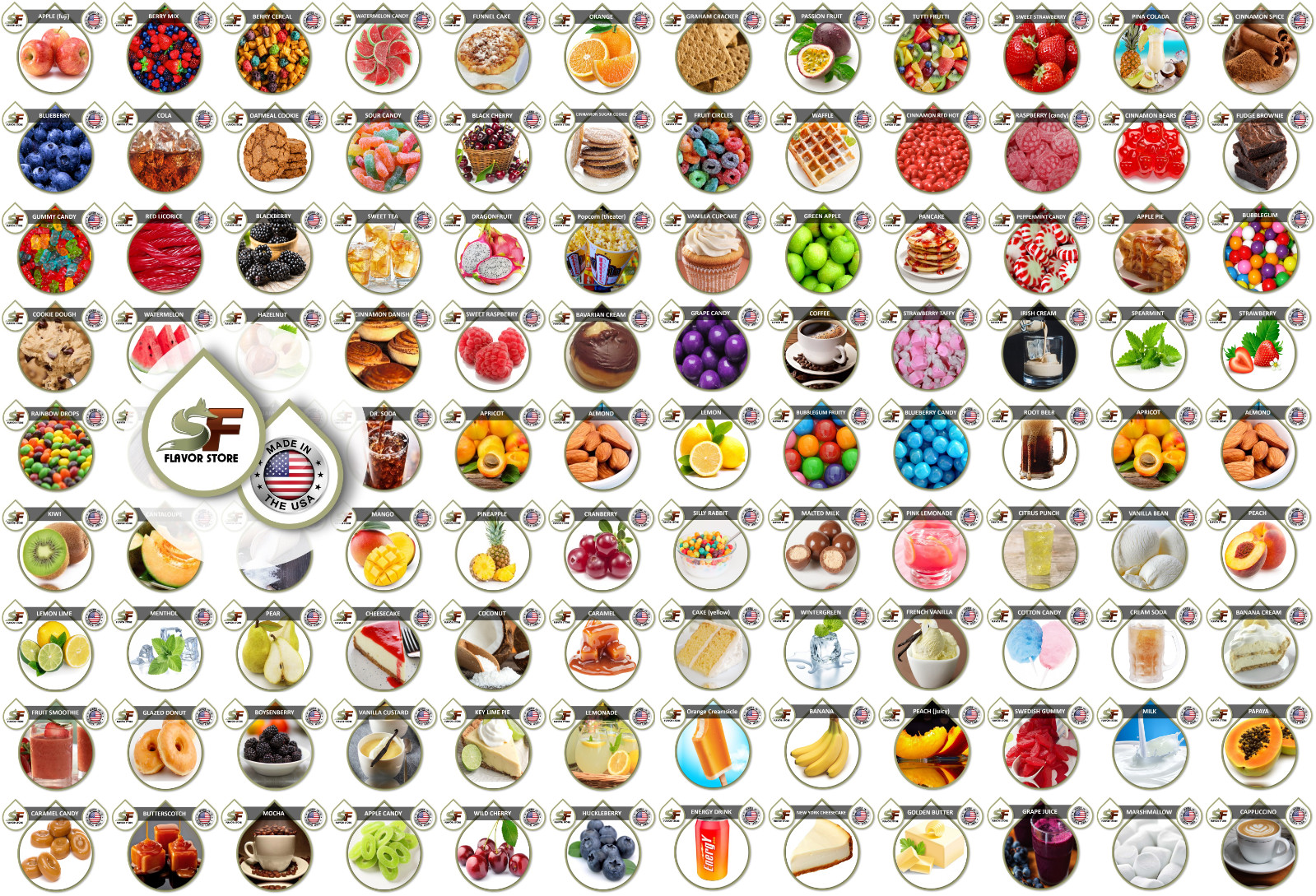 Food Flavors – 1 Ounce/30ml Concentrated Food Flavoring – 126 Flavor Options