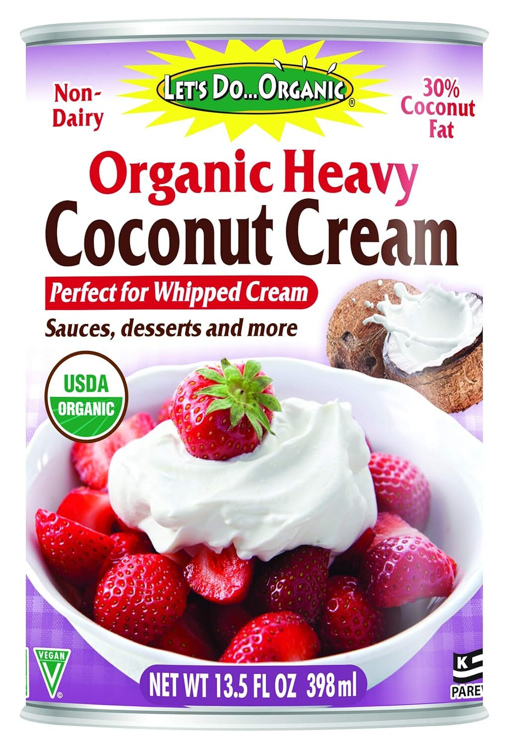 Let’s Do…crema Espesa De Coco Organica, Lata De 13.5 Onzas, Blanca