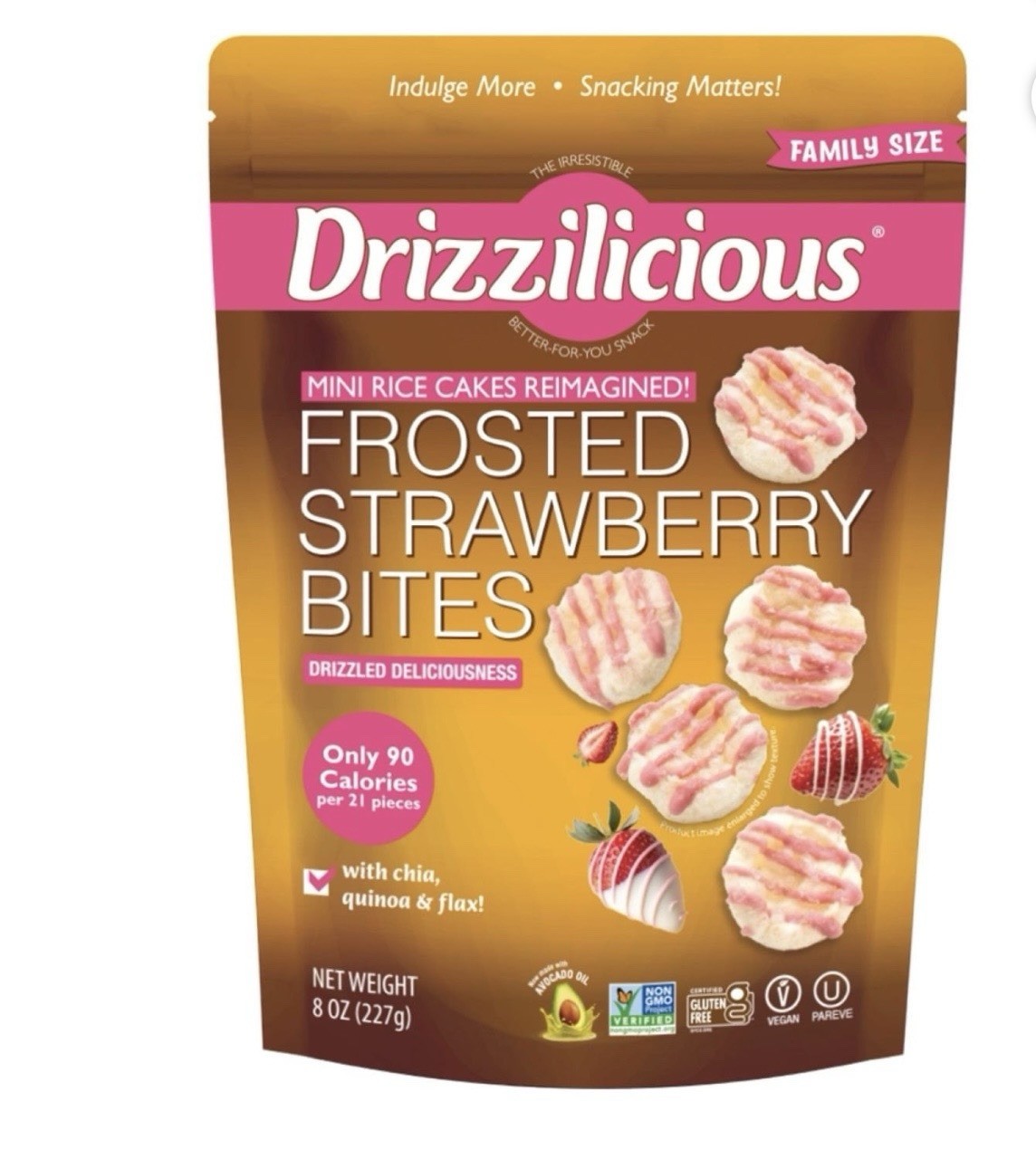 Drizzilicious Frosted Strawberry Mini Rice Cakes 8 oz