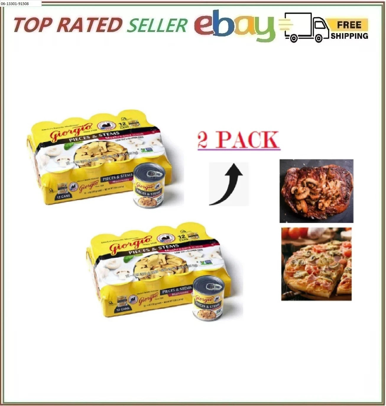 2 Packs – Giorgio Mushroom Pieces and Stems, 4 oz., 12 ct.