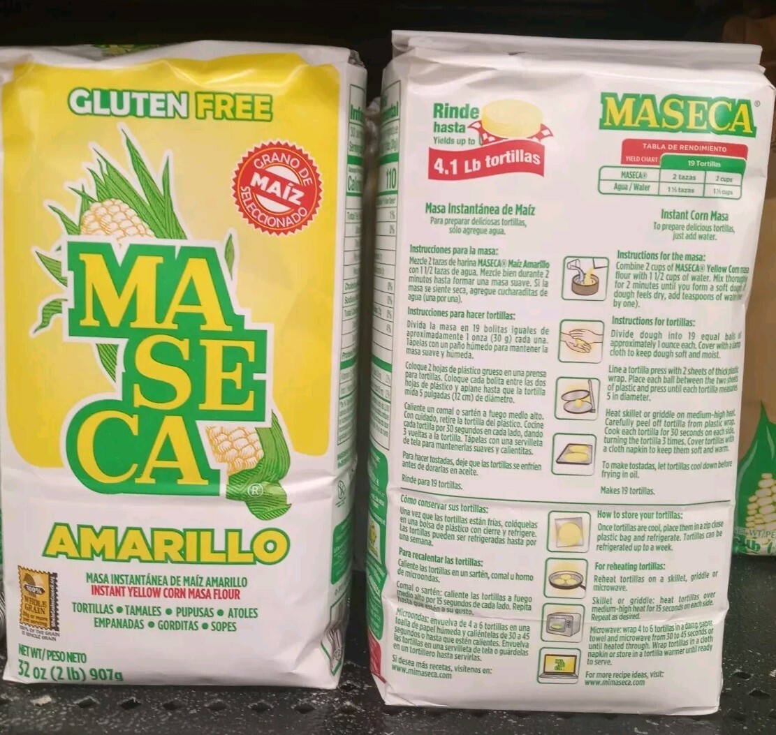 yellow MASECA corn flour. 2 pack