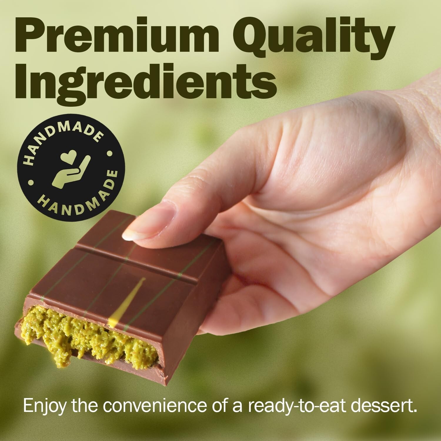 Dubai Chocolate Bar Luxury Handmade Pistachio Kataifi Dark Choclate Premium Bar