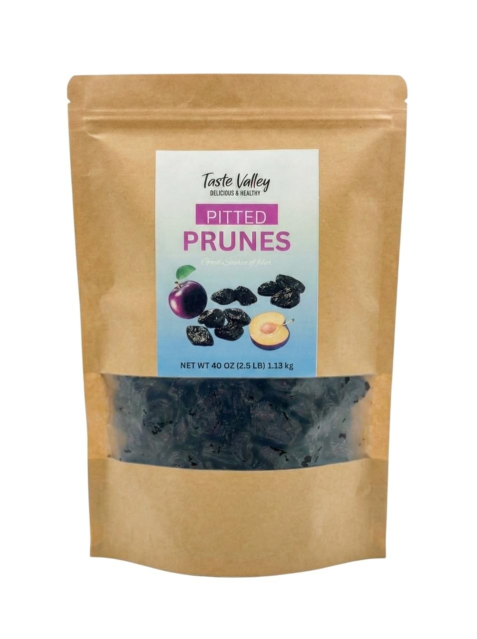 Pitted Prunes Dried Plums (2.5lb) No Added Sugar Soft Sweet Superfood Bulk 40ozv