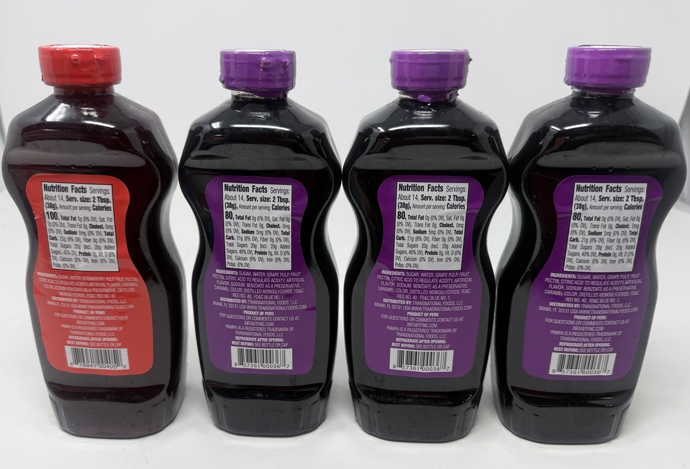 Pampa Fruit Spread Grape & Strawberry – 19 Oz Bottle (Lot Of 4) Expires 5/2027