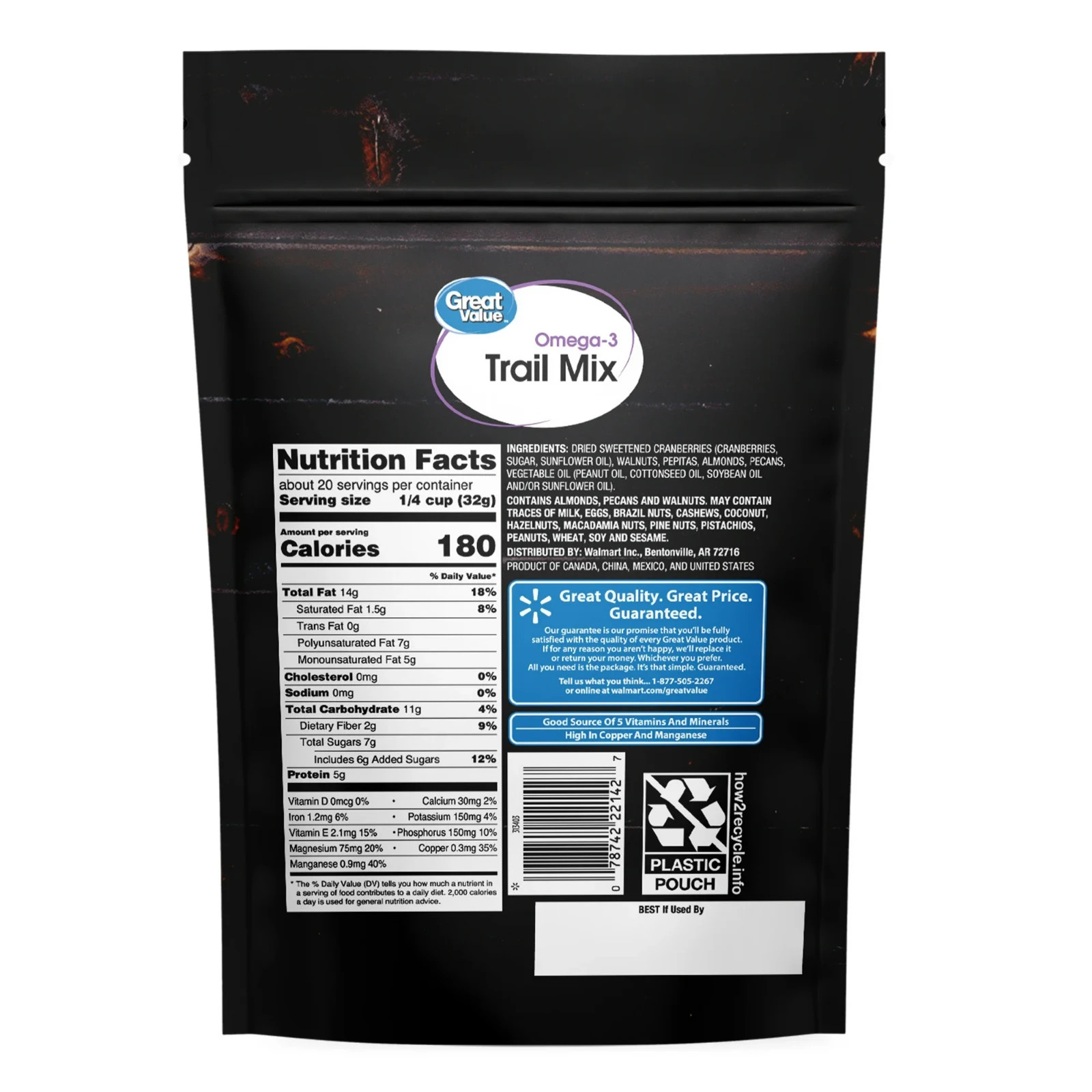 Great Value Omega-3 Trail Mix, 22 oz