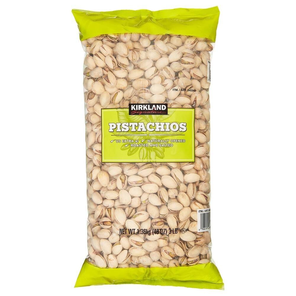 545345, 2Bag/6LB Kirkland, California Dry Roasted & Salted In-Shell Pistachio