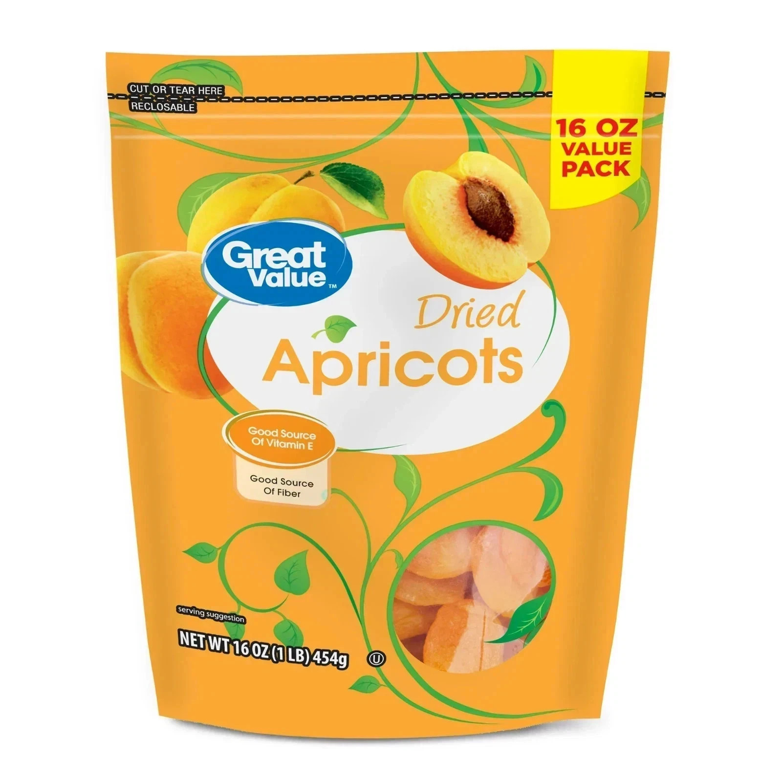 New Great Value Dried Apricots, 16 Oz Free Shipping