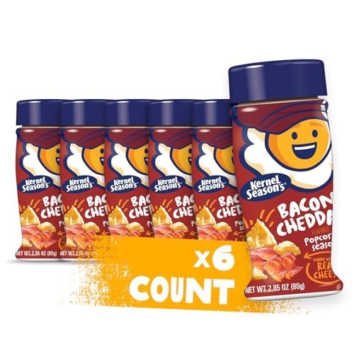Bacon Cheddar Popcorn Seasoning – 2.85 oz, Pack of 6, Flavor Enhancer Snack
