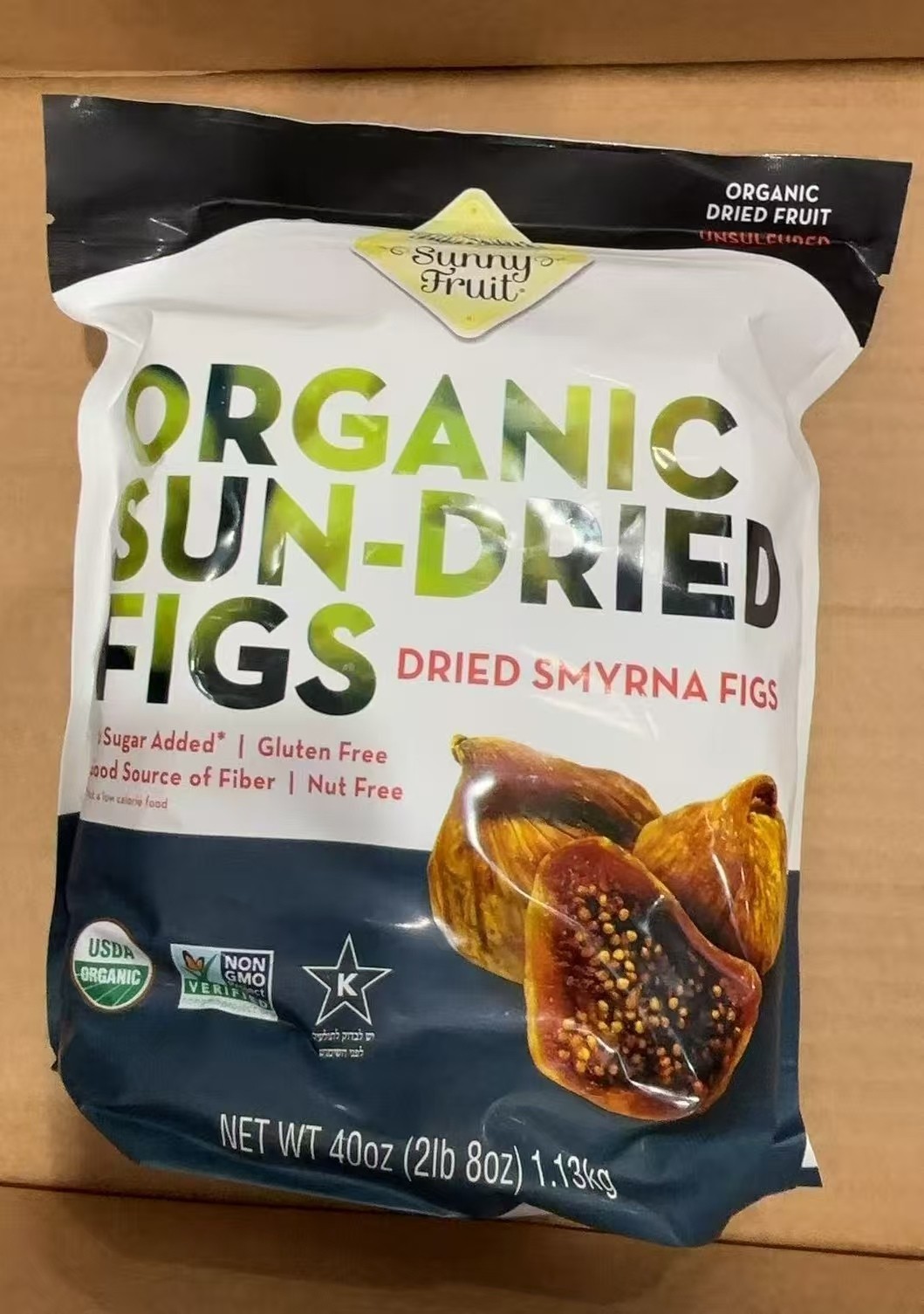 Sunny Fruit Organic Sun-Dried Smyrna Figs Dried Fruit Unsulfured – 40oz / 1.13kg